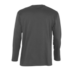 Long sleeve cotton t-shirt, 150 g/m2, SOL'S Monarch dark grey colour rear view