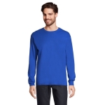 Long sleeve cotton t-shirt, 150 g/m2, SOL'S Monarch royal blue colour third photographic view