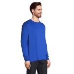 Long sleeve cotton t-shirt, 150 g/m2, SOL'S Monarch royal blue colour second photographic view