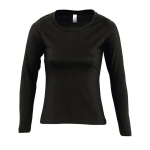 Women's long-sleeved cotton t-shirt, 150 g/m2, SOL'S Majestic black colour third view