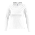 Women's long-sleeved cotton t-shirt, 150 g/m2, SOL'S Majestic white colour ninth view