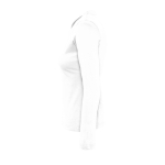 Women's long-sleeved cotton t-shirt, 150 g/m2, SOL'S Majestic white colour side view