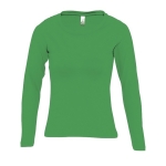 Women's long-sleeved cotton t-shirt, 150 g/m2, SOL'S Majestic green colour eighth view