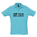 Polo shirt made from 100% cotton, 170 g/m2, SOL'S Planet Men light blue colour view with print area