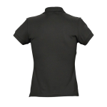 Slim fit women's polo shirt, 100% cotton, 170 g/m2, SOL'S Passion black colour rear view