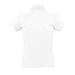 Slim fit women's polo shirt, 100% cotton, 170 g/m2, SOL'S Passion white colour rear view