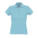 Slim fit women's polo shirt, 100% cotton, 170 g/m2, SOL'S Passion light blue colour