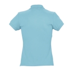 Slim fit women's polo shirt, 100% cotton, 170 g/m2, SOL'S Passion light blue colour rear view