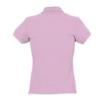 Slim fit women's polo shirt, 100% cotton, 170 g/m2, SOL'S Passion light pink colour rear view