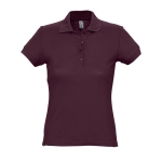 Slim fit women's polo shirt, 100% cotton, 170 g/m2, SOL'S Passion garnet colour eighth view