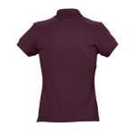 Slim fit women's polo shirt, 100% cotton, 170 g/m2, SOL'S Passion garnet colour rear view