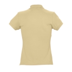 Slim fit women's polo shirt, 100% cotton, 170 g/m2, SOL'S Passion light brown colour rear view