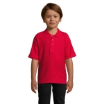 Children's polo shirts, 100% cotton, 170 g/m2, SOL'S Summer II red colour fifth photographic view