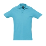 Polo shirt made from cotton, 210 g/m2, SOL'S Spring cyan blue colour