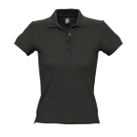 Slim fit women's polo shirt, 100% cotton, 210 g/m2, SOL'S People black colour