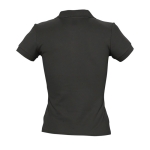 Slim fit women's polo shirt, 100% cotton, 210 g/m2, SOL'S People black colour rear view