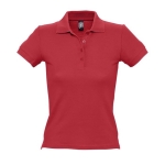 Slim fit women's polo shirt, 100% cotton, 210 g/m2, SOL'S People red colour fifth view