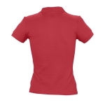 Slim fit women's polo shirt, 100% cotton, 210 g/m2, SOL'S People red colour rear view