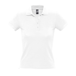 Slim fit women's polo shirt, 100% cotton, 210 g/m2, SOL'S People white colour ninth view