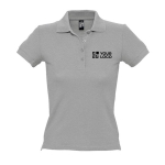 Slim fit women's polo shirt, 100% cotton, 210 g/m2, SOL'S People grey colour view with print area