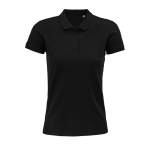 Women's polo shirt from cotton, 170 g/m2, SOL'S Planet black colour