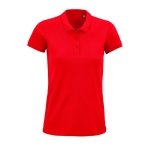 Women's polo shirt from cotton, 170 g/m2, SOL'S Planet red colour fifth view