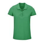 Women's polo shirt from cotton, 170 g/m2, SOL'S Planet green colour