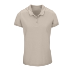 Women's polo shirt from cotton, 170 g/m2, SOL'S Planet beige colour