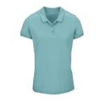 Women's polo shirt from cotton, 170 g/m2, SOL'S Planet light blue colour