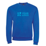 Men's sweatshirt in polyester & cotton, 260 g/m2, SOL'S Spider royal blue colour view with print area