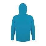 Hoodie with cotton and polyester, 280 g/m2, SOL'S Snake cyan blue colour rear view