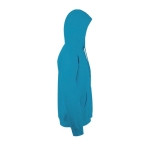 Hoodie with cotton and polyester, 280 g/m2, SOL'S Snake cyan blue colour side view