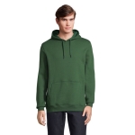 Hoodie with cotton and polyester, 280 g/m2, SOL'S Snake dark green colour second photographic view