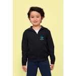 Children's cotton hooded sweatshirt, 260 g/m2, SOL'S Stone Kids black colour side view