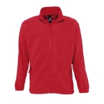 Polyester fleece jacket, 300 g/m2, SOL'S North red colour fifth view