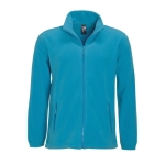 Polyester fleece jacket, 300 g/m2, SOL'S North cyan blue colour