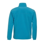 Polyester fleece jacket, 300 g/m2, SOL'S North cyan blue colour rear view