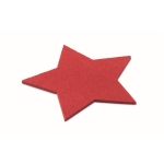 Star-shaped felt coasters, set of 4 red colour third view