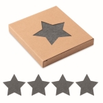 Star-shaped felt coasters, set of 4 grey colour