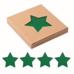 Star-shaped felt coasters, set of 4 green colour