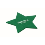 Star-shaped felt coasters, set of 4 green colour third main view