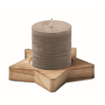 Vanilla scented candle with star-shaped holder, winter events grey colour