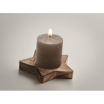 Vanilla scented candle with star-shaped holder, winter events grey colour second photographic view