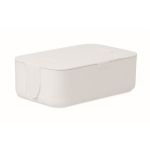 Lunch box with mobile phone holder and large capacity, 1 L white colour