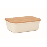 Lunch box with natural look bamboo lid, 1 L beige colour