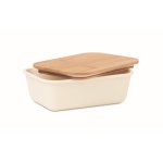 Lunch box with natural look bamboo lid, 1 L beige colour second view