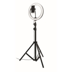 Set with LED light ring, tripod and holder for promotions black colour fourth view