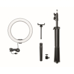 Set with LED light ring, tripod and holder for promotions black colour seventh view