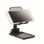 Foldable mobile phone and tablet holder with anti-slip coating black colour third view