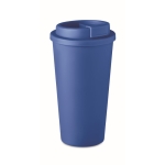 Double-walled coffee mug to go made of PP, 475 ml blue colour